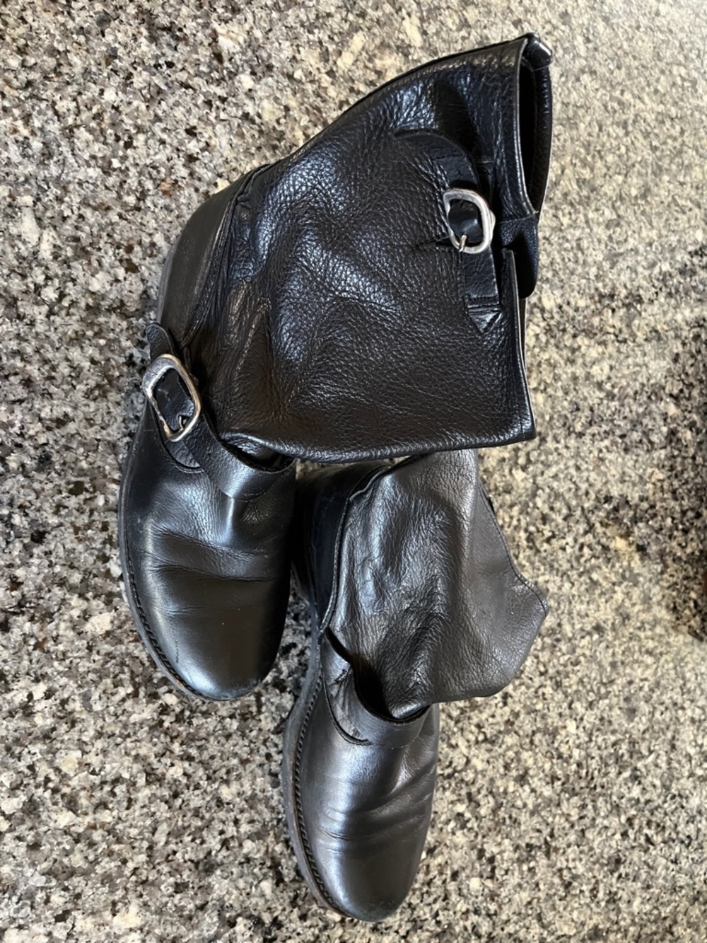 FRYE Viv Soft Black Leather Ankle Boots with Buckle Detail Size 9.5